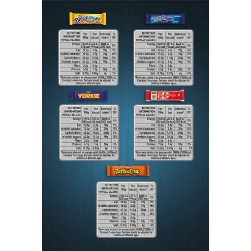 Nestle 1.4KG of Chocolate 71 x Chocolate Bars The Big Biscuit Box