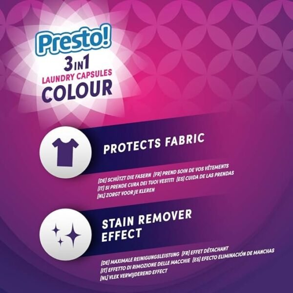 Colour Laundry Capsules 3-in-1, Fresh Scent, concentrated, 80 Count (4 Packs of 20)