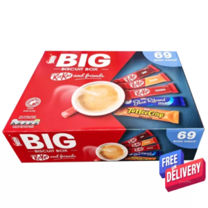 Nestlé Kitkat and Friends Big Biscuit Box | 69 x Chocolate Biscuit Bars – KitKat. Blue Riband. Toffee Crisp | Bulk Chocolate Box 1.357kg