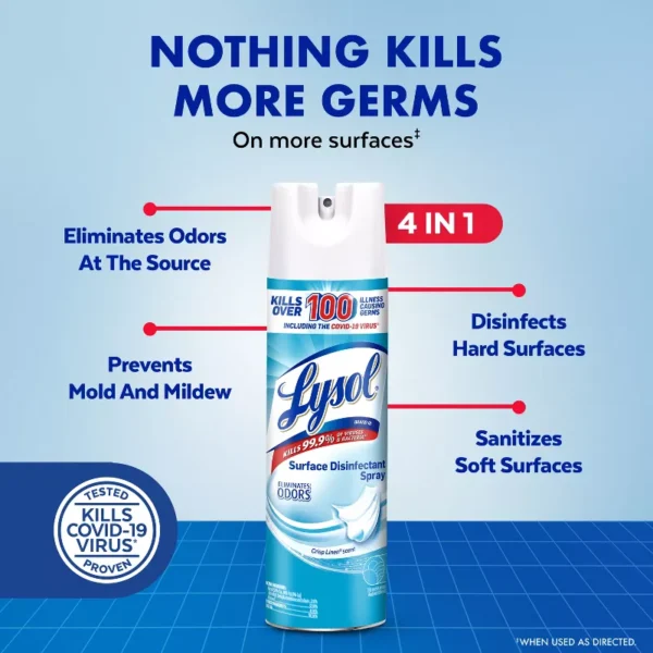 Lysol Crisp Linen Disinfectant Spray - 19oz/2ct