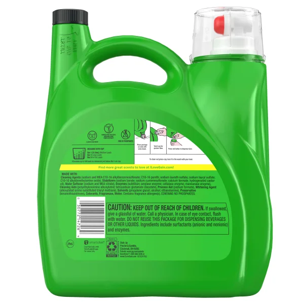 Gain +Oxi Liquid Laundry Detergent, Original, 159 Loads, 170 fl oz