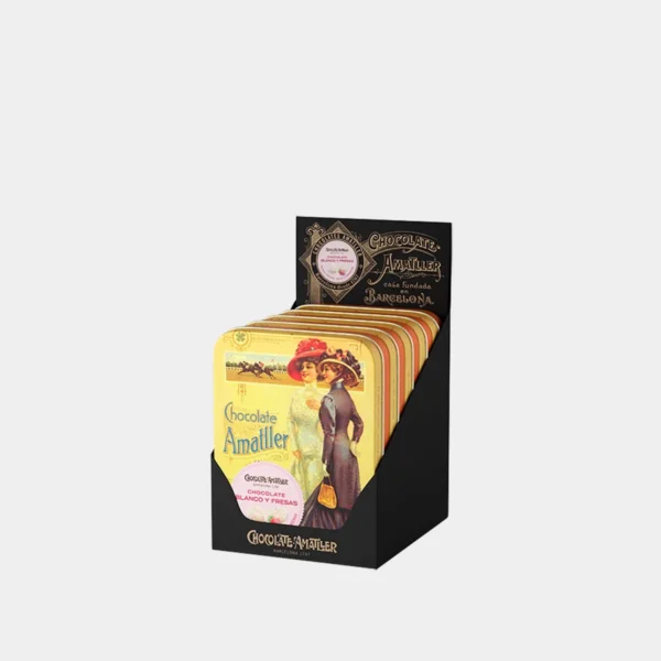 White Chocolate and Strawberries Leaves Tin 60g