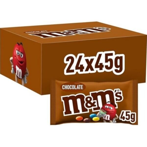 M&Ms Snack En Bolitas De Colores De Late Con Leche ( Bolsitas X 45g), Choco, 24 Unidad