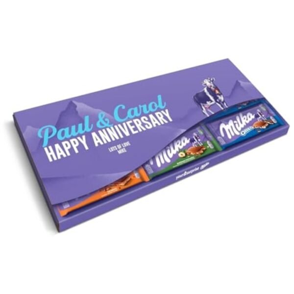 Chocolate XXL Milka Personalizado - Regalo para la Pascua con Nombre y Mensaje, incluye barras de chocolate Milka (6 Tabletas)